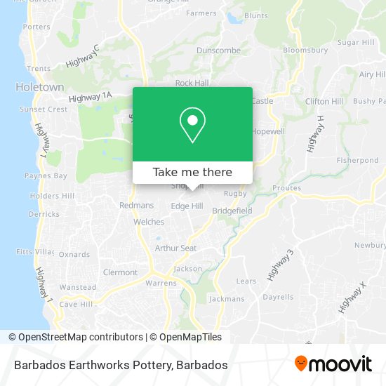 Barbados Earthworks Pottery map
