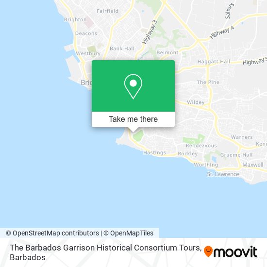 The Barbados Garrison Historical Consortium Tours map