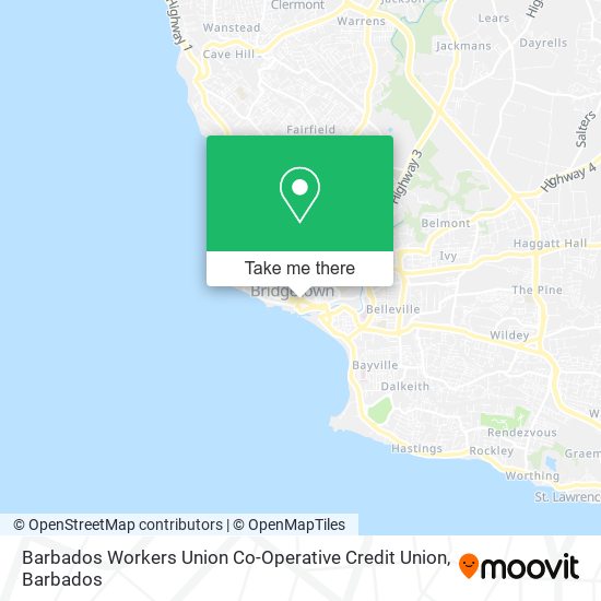 Barbados Workers Union Co-Operative Credit Union map