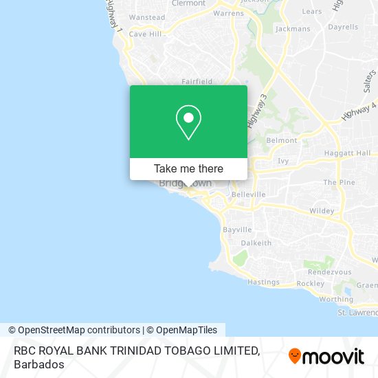 RBC ROYAL BANK TRINIDAD TOBAGO LIMITED map