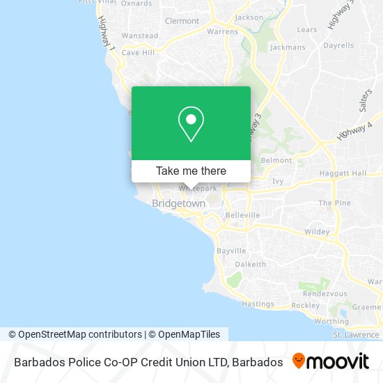 Barbados Police Co-OP Credit Union LTD map