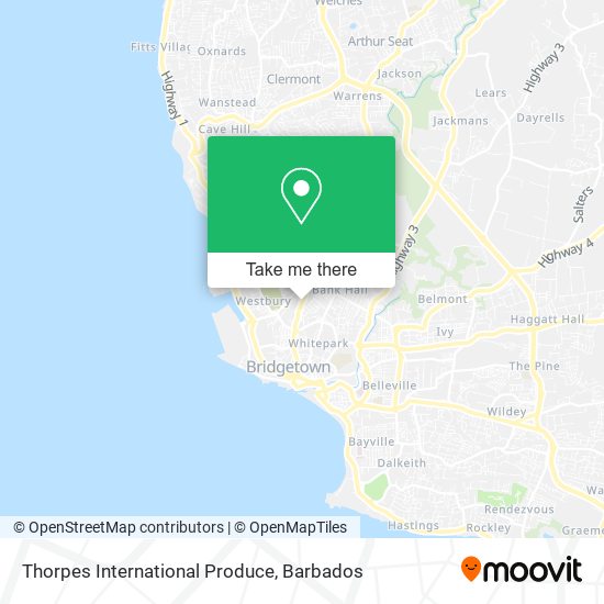 Thorpes International Produce map