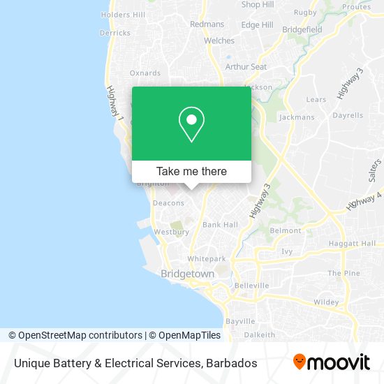 Unique Battery & Electrical Services map