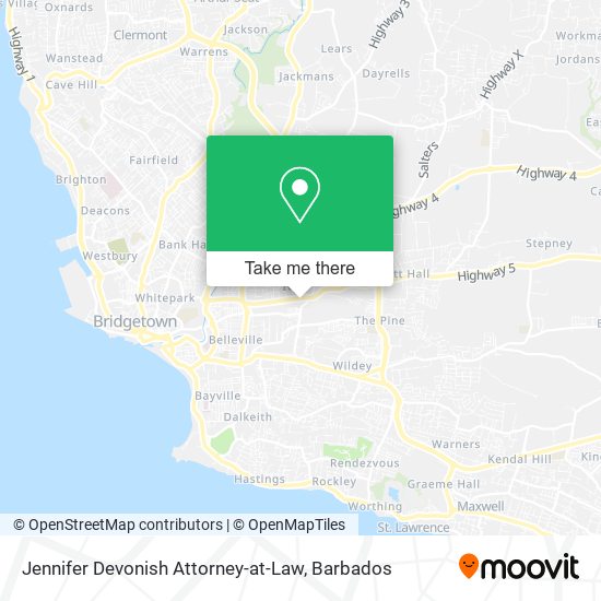 Jennifer Devonish Attorney-at-Law map