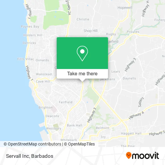 Servall Inc map