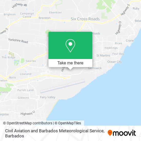 Civil Aviation and Barbados Meteorological Service map