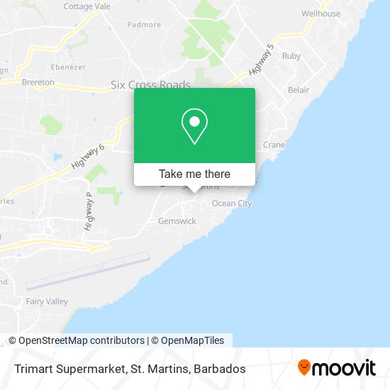 Trimart Supermarket, St. Martins map