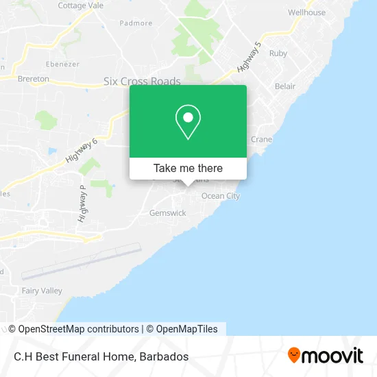 C.H Best Funeral Home map