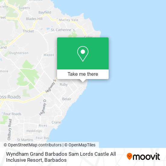 Wyndham Grand Barbados Sam Lords Castle All Inclusive Resort map