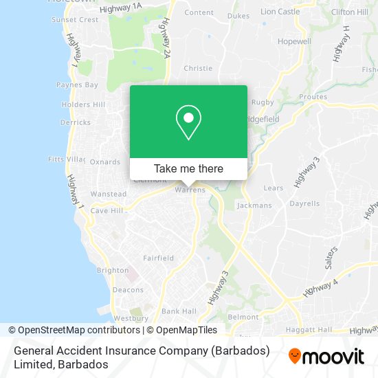General Accident Insurance Company (Barbados) Limited map