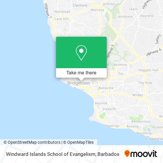 Windward Islands School of Evangelism map