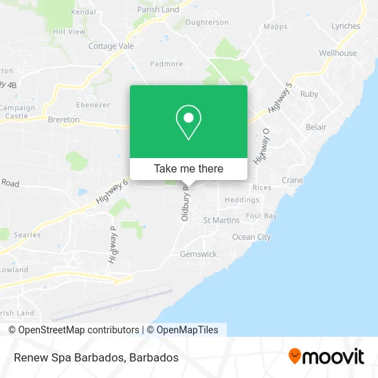 Renew Spa Barbados map