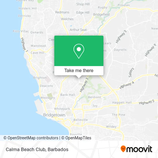 Calma Beach Club map