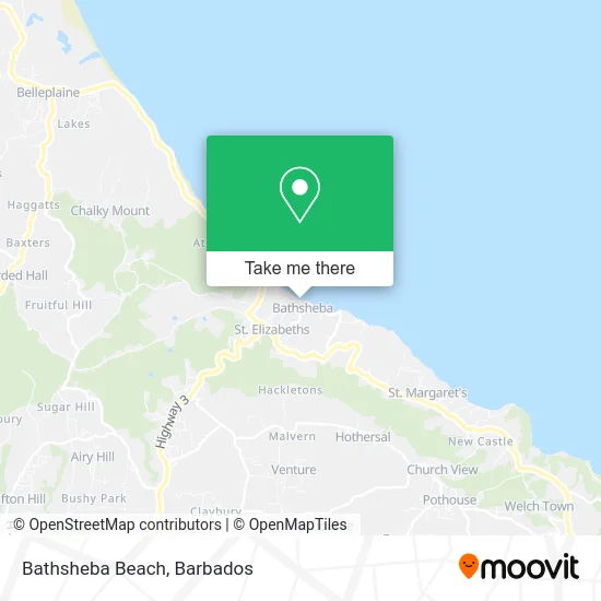 Bathsheba Beach map