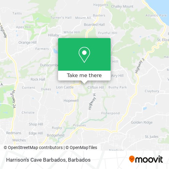 Harrison's Cave Barbados map