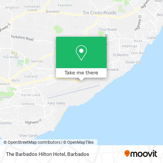 The Barbados Hilton Hotel map