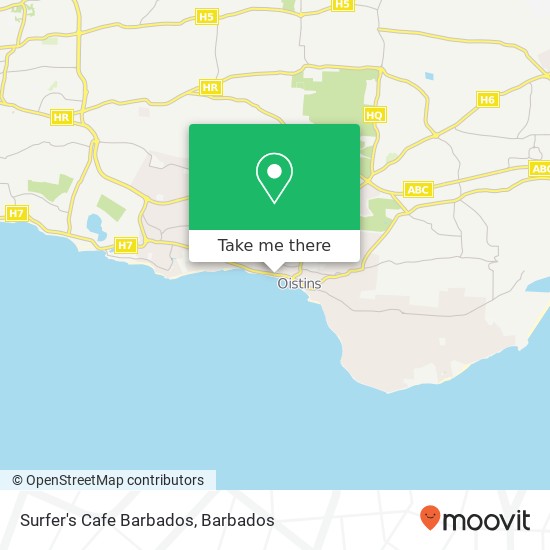 Surfer's Cafe Barbados map