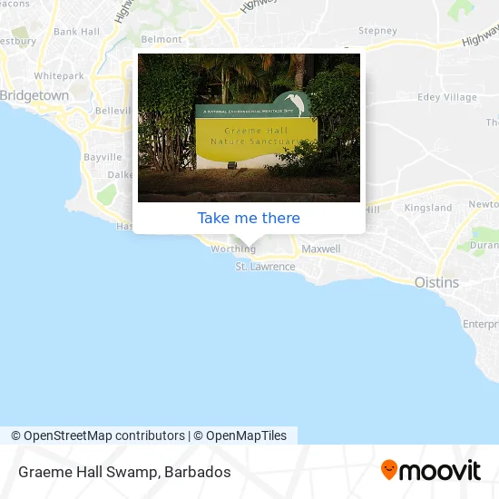 Graeme Hall Swamp map