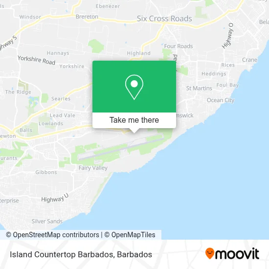 Island Countertop Barbados map