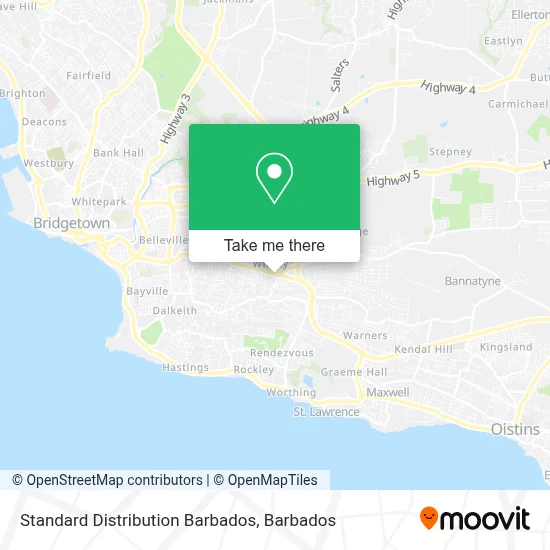 Standard Distribution Barbados map