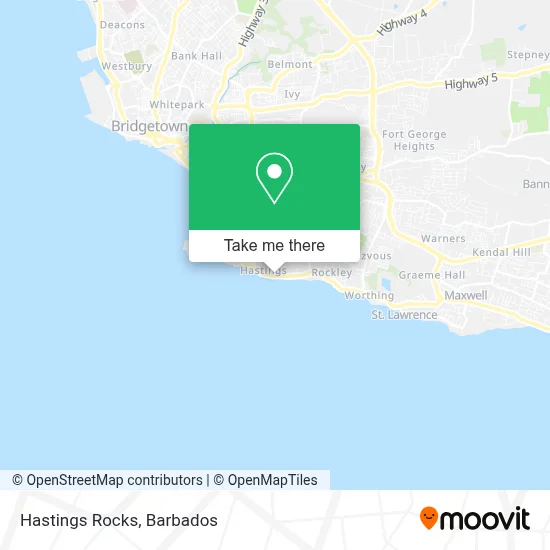 Hastings Rocks map