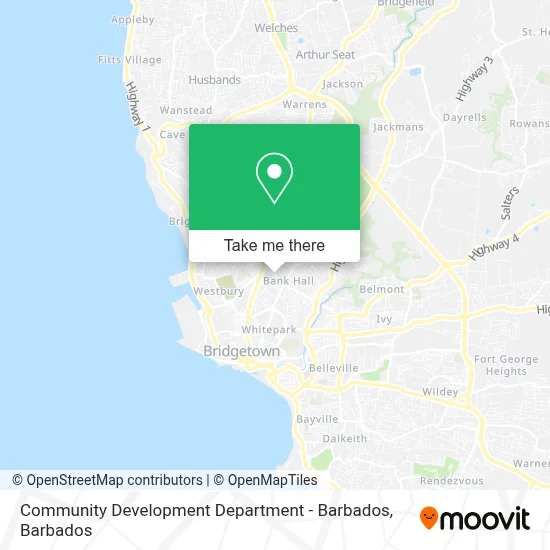 Community Development Department - Barbados map