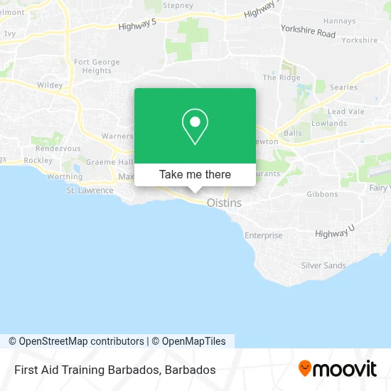 First Aid Training Barbados map