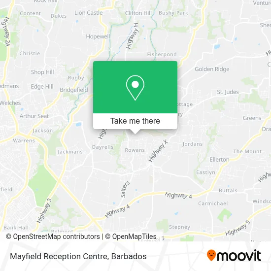 Mayfield Reception Centre map