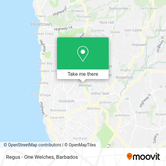 Regus - One Welches map