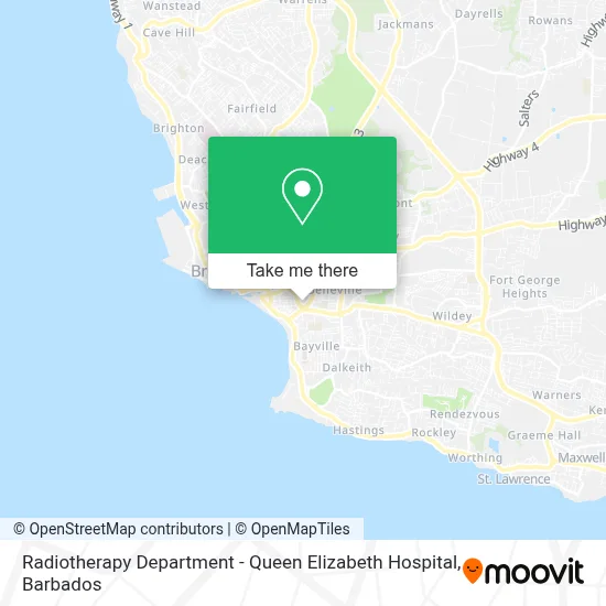Radiotherapy Department - Queen Elizabeth Hospital map