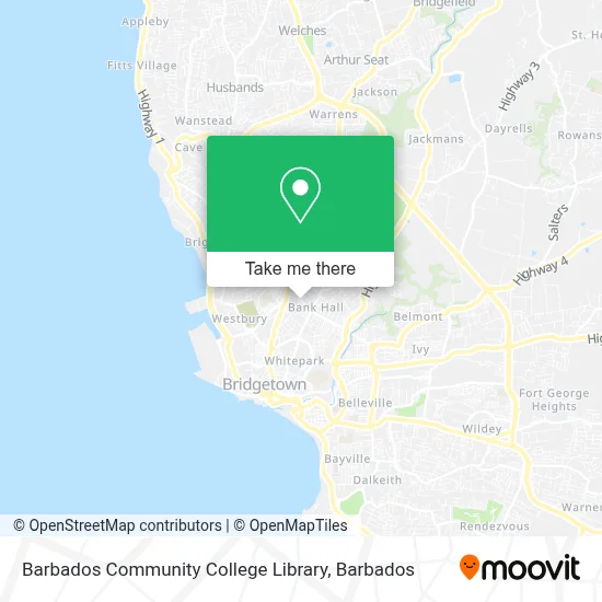 Barbados Community College Library map