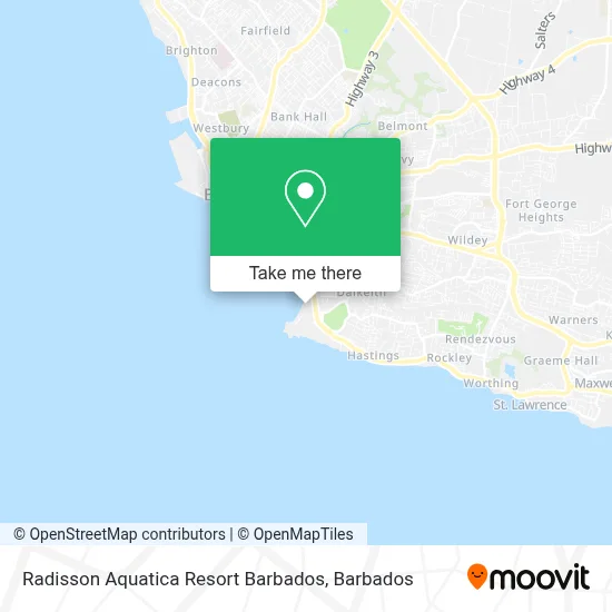 Radisson Aquatica Resort Barbados map