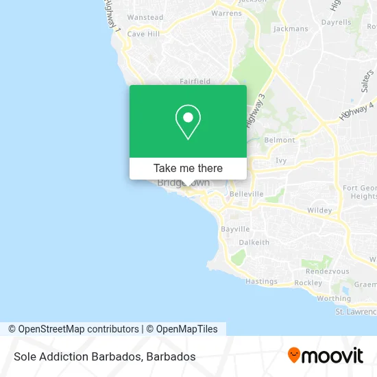 Sole Addiction Barbados map