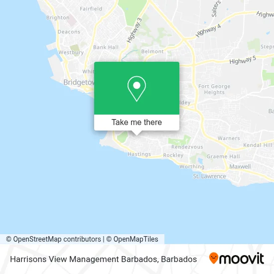 Harrisons View Management Barbados map