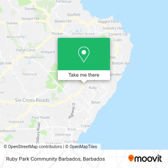 Ruby Park Community Barbados map