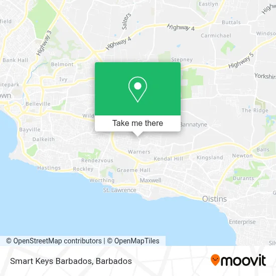 Smart Keys Barbados map