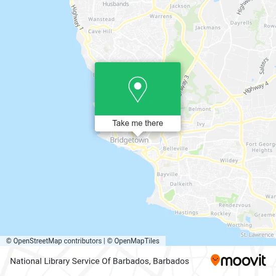 National Library Service Of Barbados map