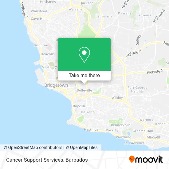 Cancer Support Services map