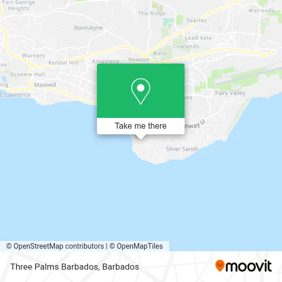 Three Palms Barbados map