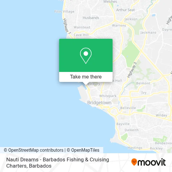 Nauti Dreams - Barbados Fishing & Cruising Charters map