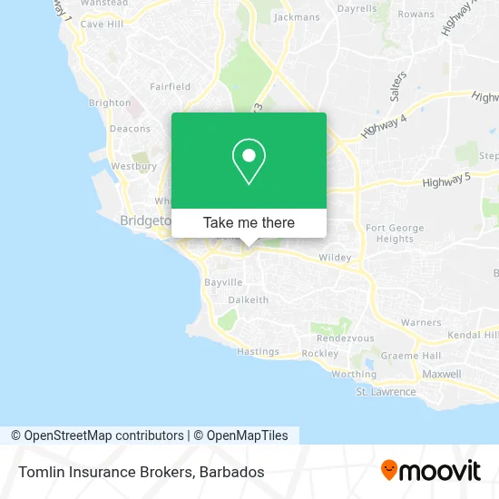 Tomlin Insurance Brokers map