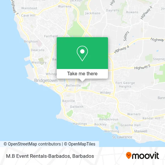 M.B Event Rentals-Barbados map