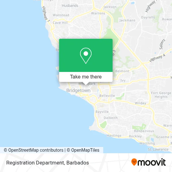 Registration Department map