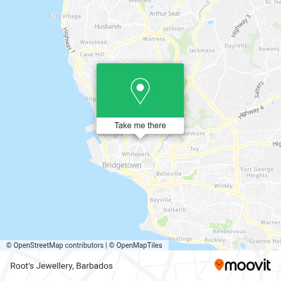 Root's Jewellery map