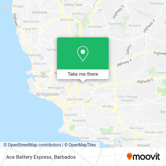 Ace Battery Express map