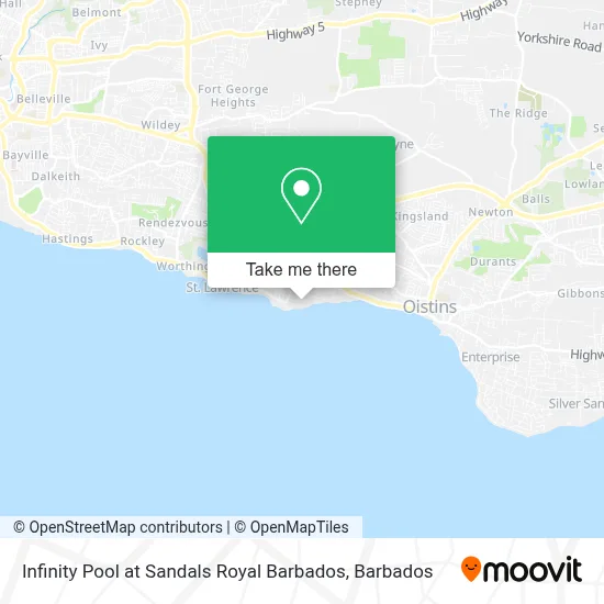 Infinity Pool at Sandals Royal Barbados map