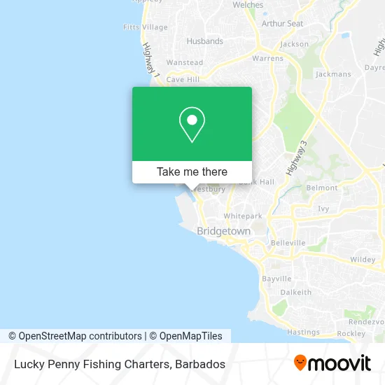 Lucky Penny Fishing Charters map