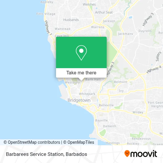 Barbarees Service Station map