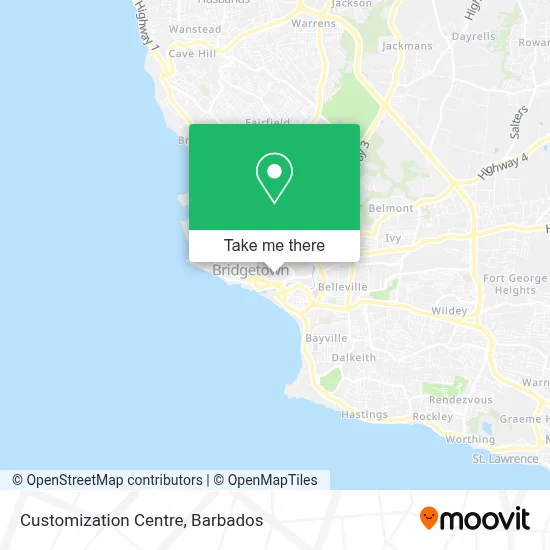 Customization Centre map