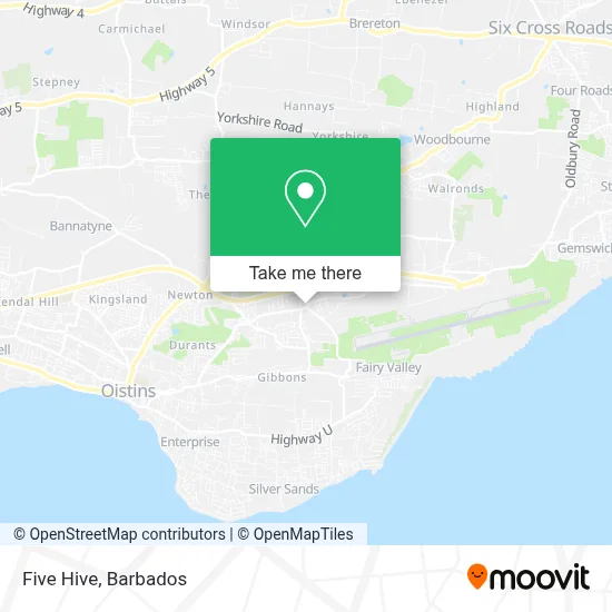 Five Hive map